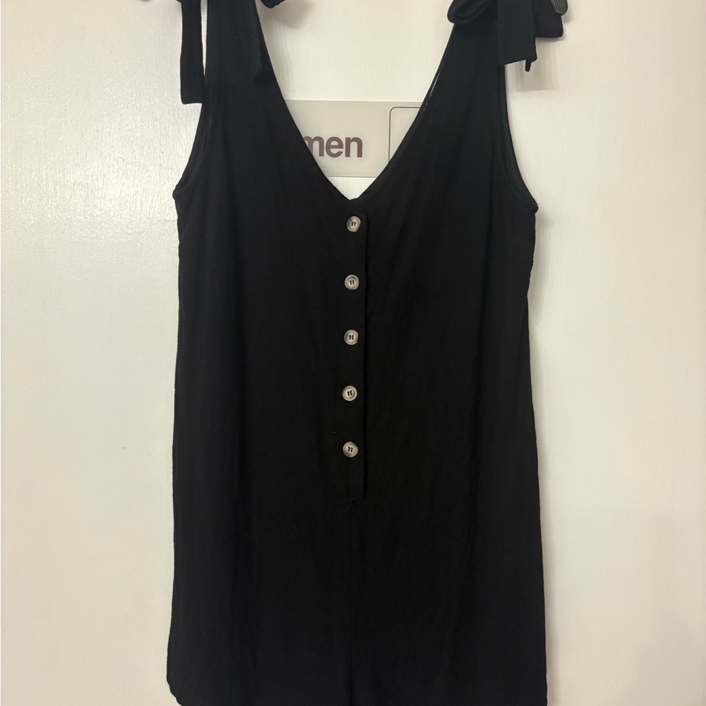 She + Sky Black Sleeveless Romper
